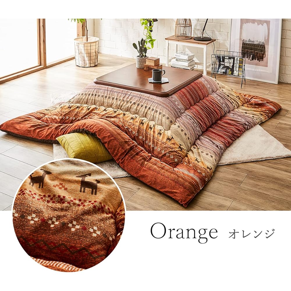 Ikehiko Corporation Kotatsu Futon Rectangle Ladi Approx. 205 x 285 cm Washable Domestic #5185259 Orange