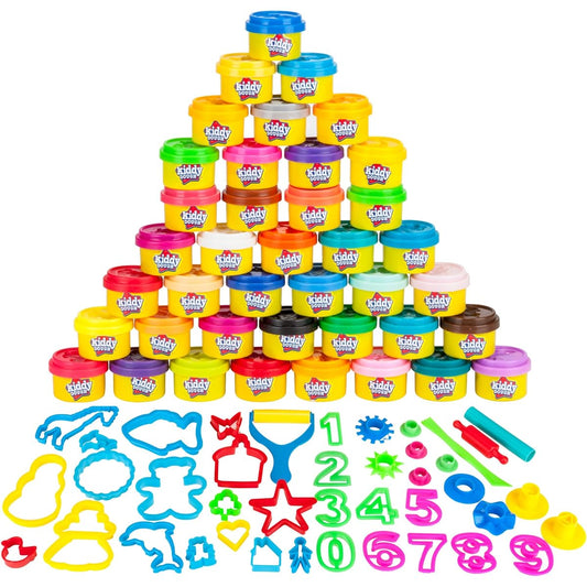 (40 Pack Of Dough) - KIDDY DOUGH 40 Pack Of Party Favours Dough (30ml) + 40 Dough Tools