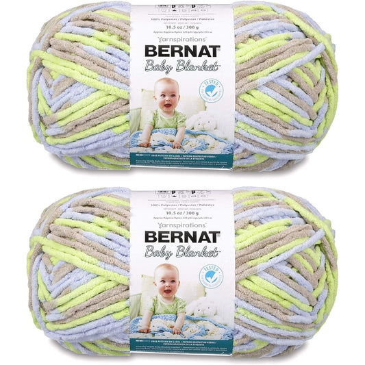 Bernat Baby Blanket Big Ball yarn (2 pack) Little Boy Dove 161104-4117