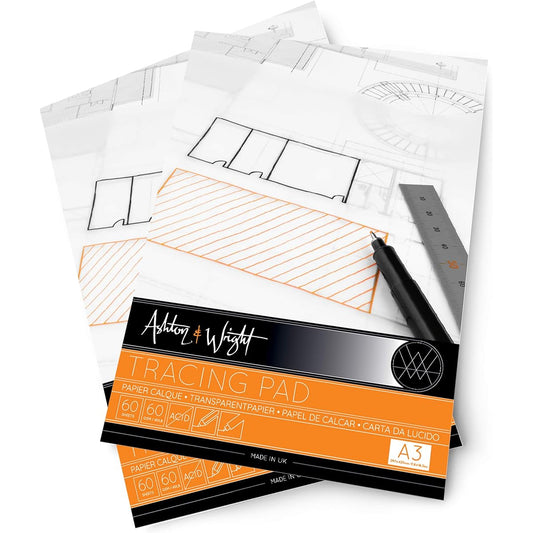 Ashton and Wright - A3 Tracing Pad 60gsm Paper - 60 Sheets - Pack of 2