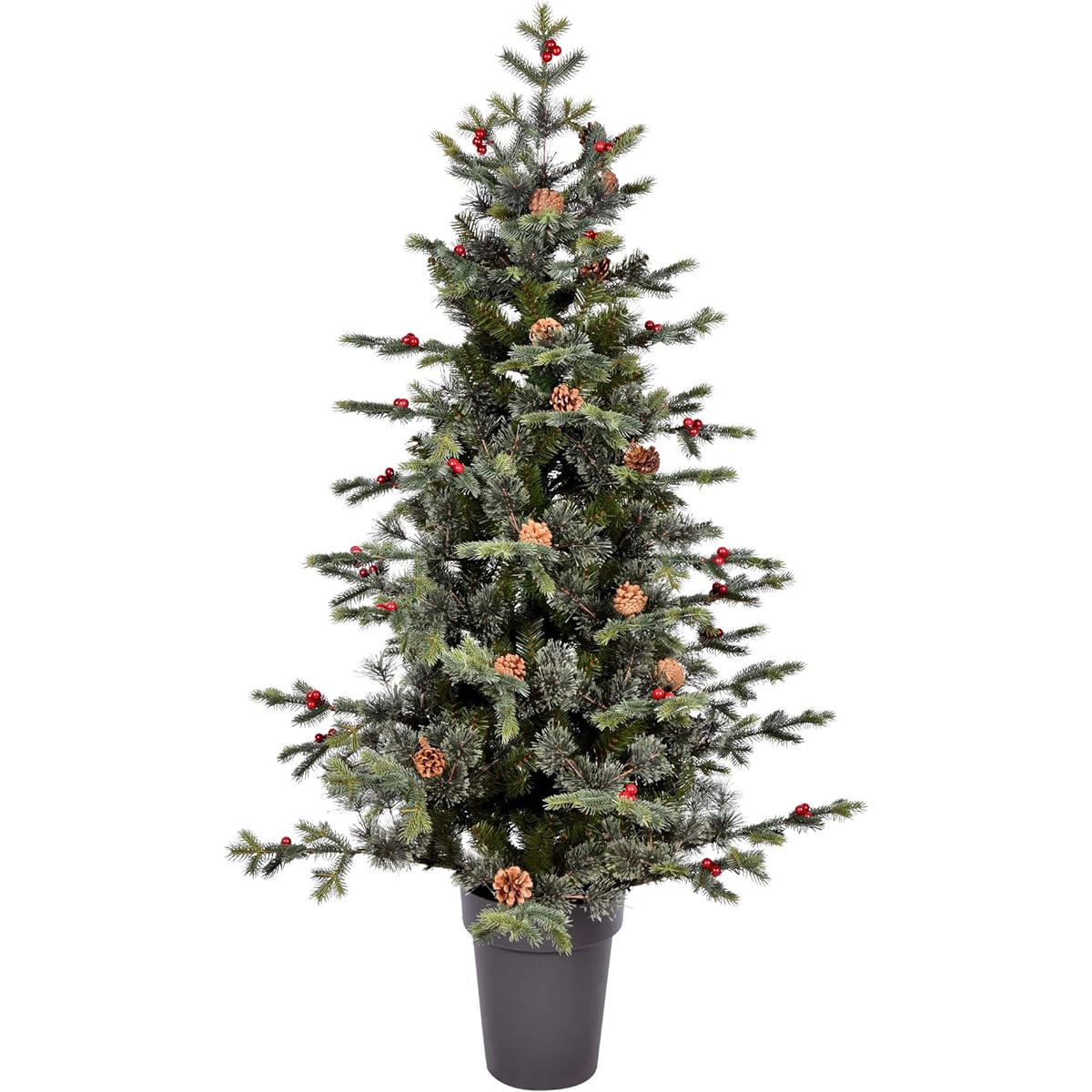 Vickerman 5' Potted Timberline Pine Artificial Christmas Tree No Lights - Artificial Timberline Pine Christmas Tree - Seasonal Indoor Decor