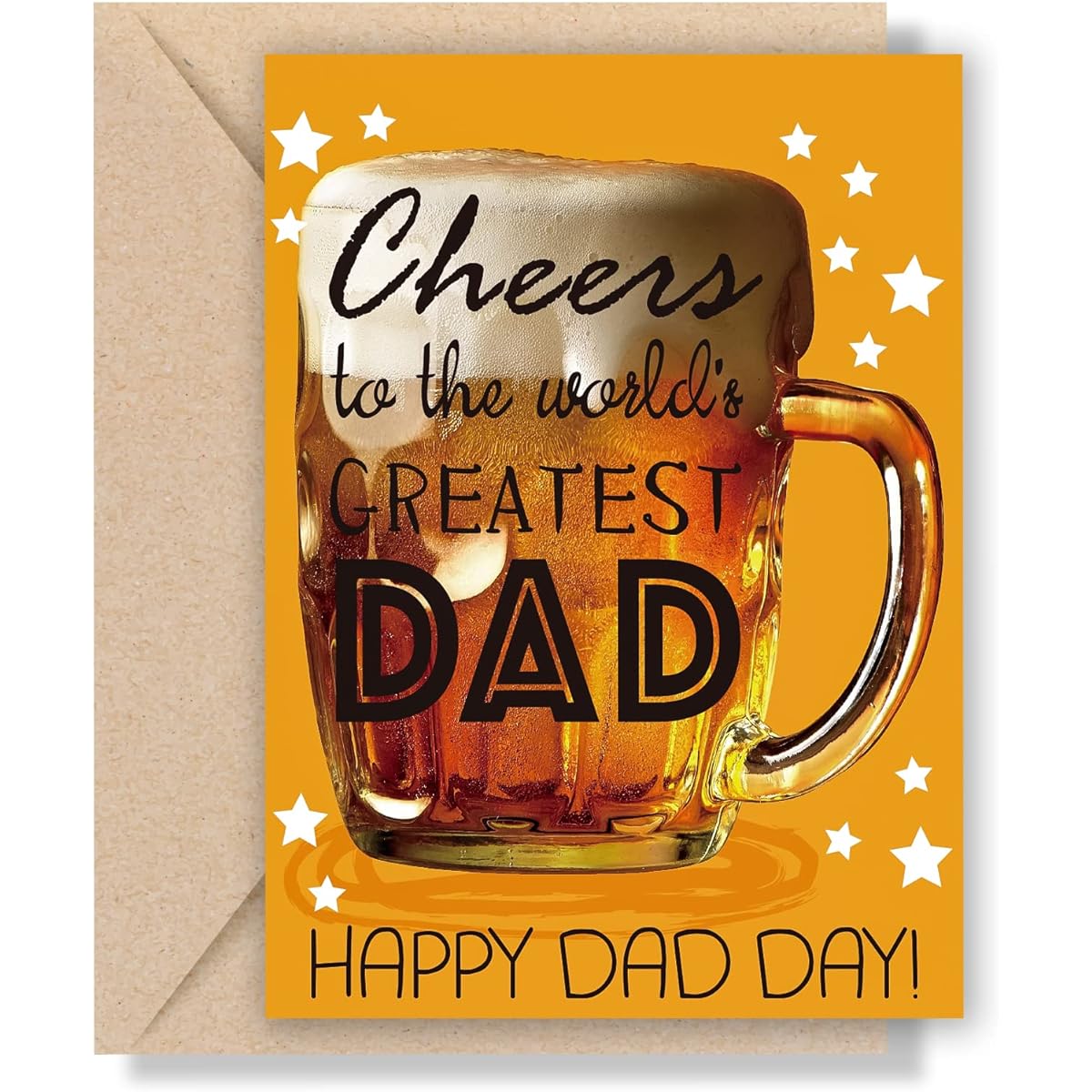 Loveinside Greeting Card - Fun Father's Day Card for Dad to Show His Love with Envelope - 6 x 8 Inches - Beer Design