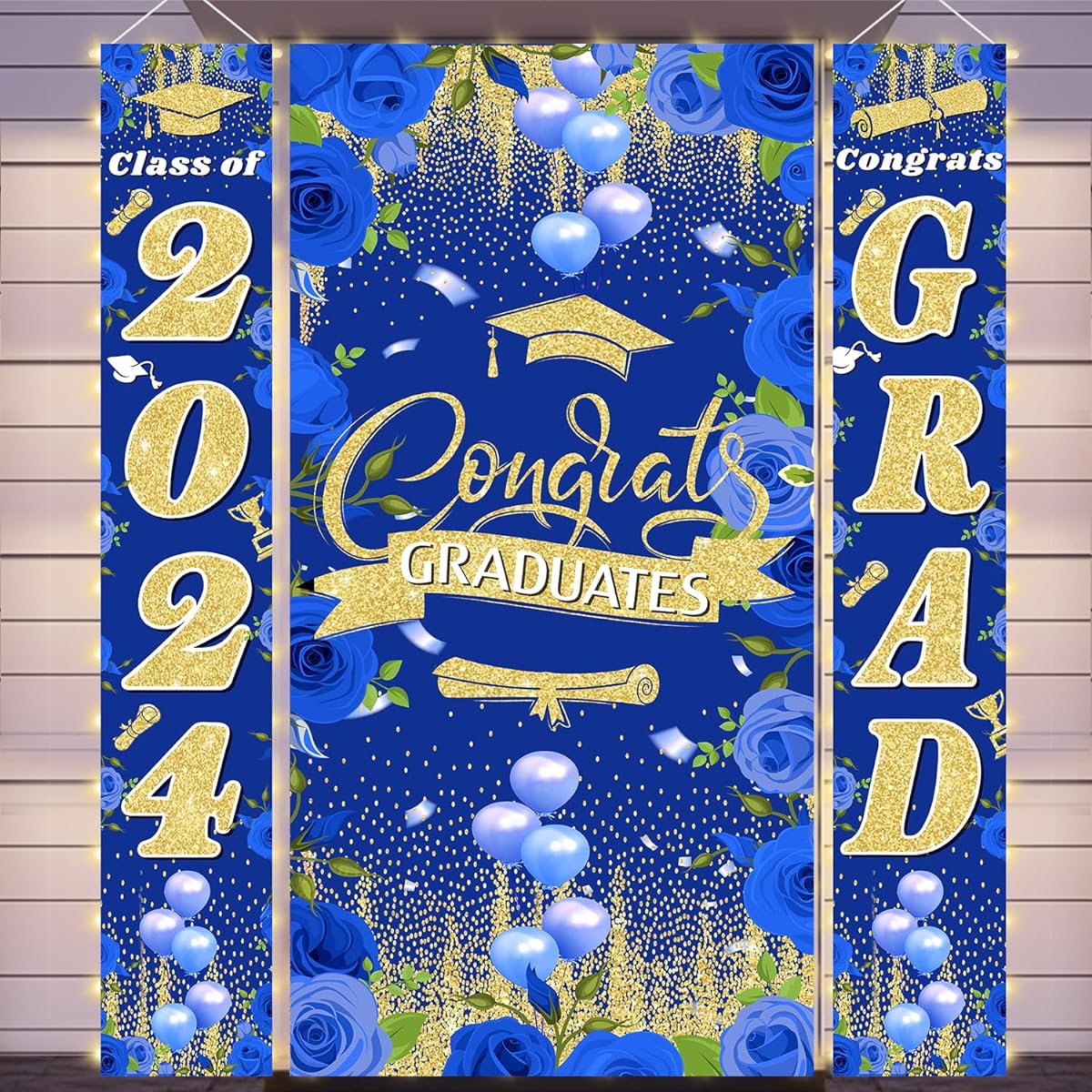 Graduation Party Decorations 2024 (Blue) 3pcs