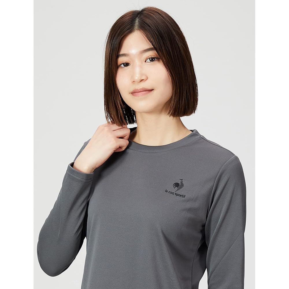 [Le Coq Sportif] Long Sleeve T-Shirt, Sweat Absorbent, Quick Drying, Stretch, One Point Training, Women's, UV Protection, UPF15 Inner