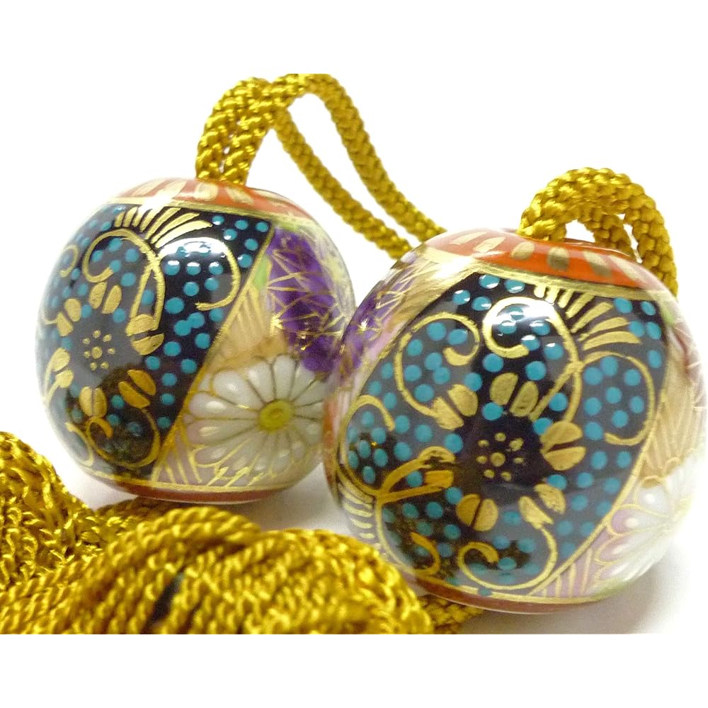 Kutani ware [Kodama Fuchin] Blue grains + gold flowers (masterpiece)
