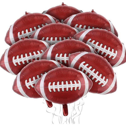 10 Pack Rugby Balloons for Birthday Baby Shower Theme Party Decorations 21 Inch Sports Balloons Party Supplies for Boys Girls Kids (Brown)