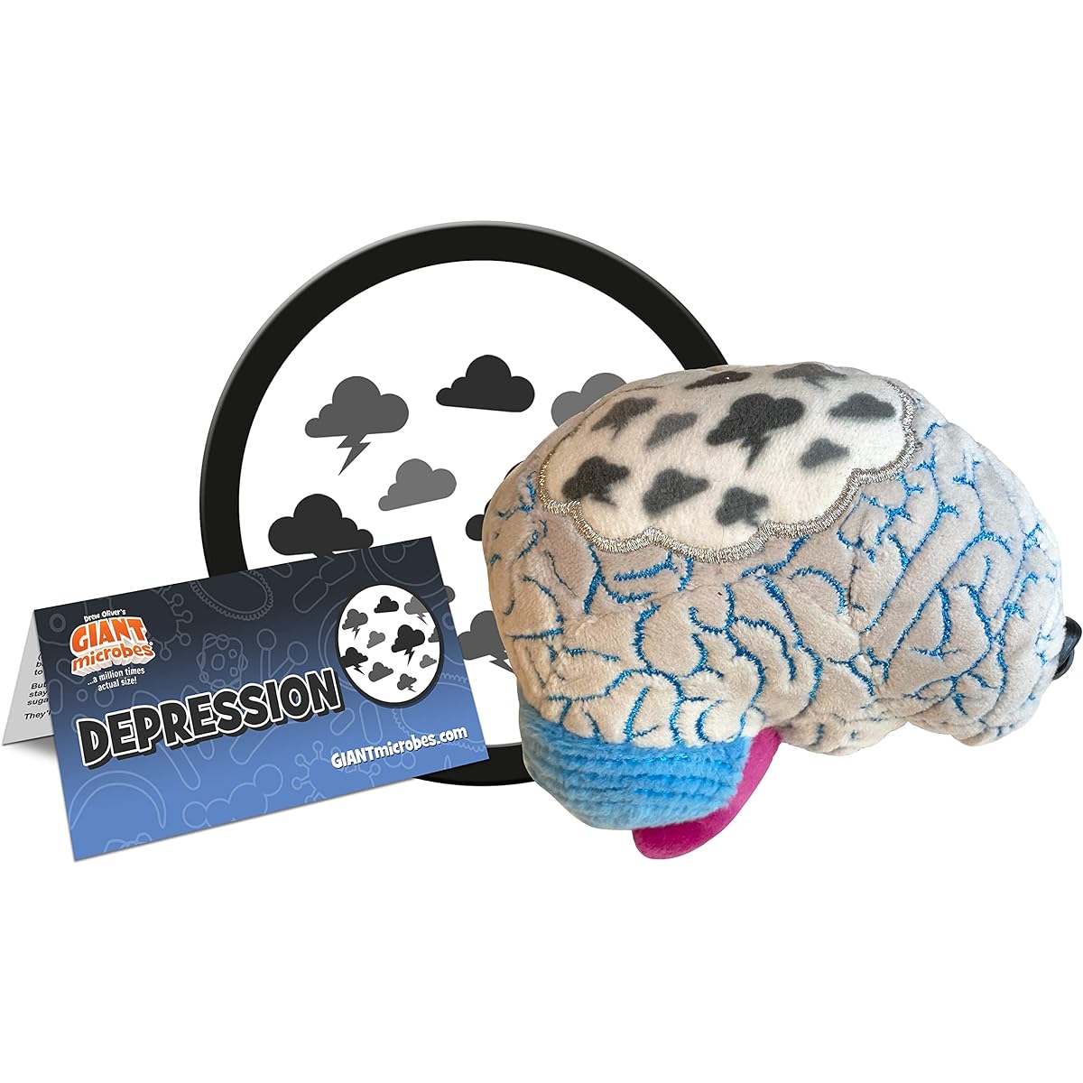 Spread awareness about mental health with GIANTmicrobes Depression Plush Toy - Educational Gift for Friends, Doctors, Therapists, Psychologists, Educators, and People with Depression