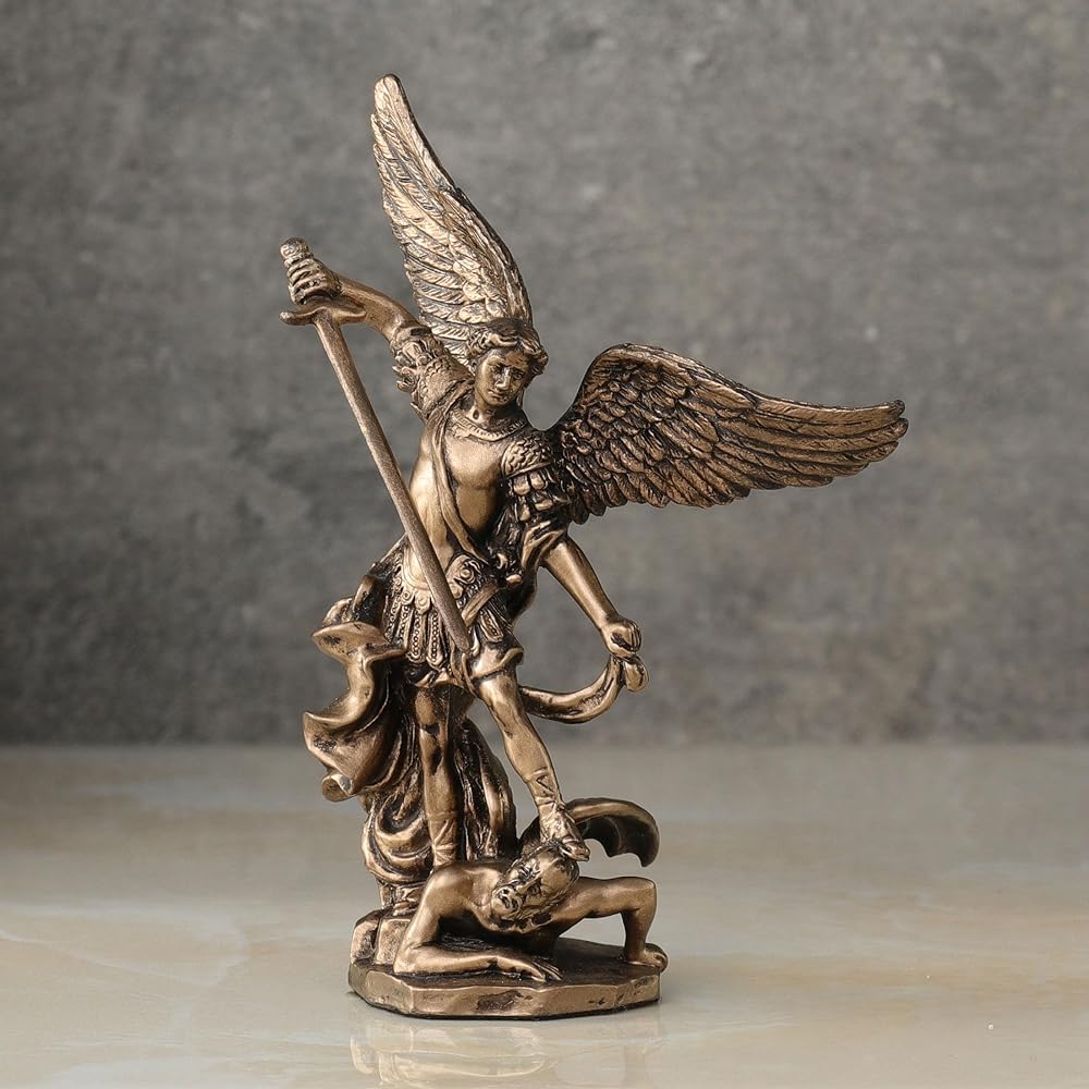 Veronese Design 10cm - Archangel St. Michael Slaying Demon Statue Figurine