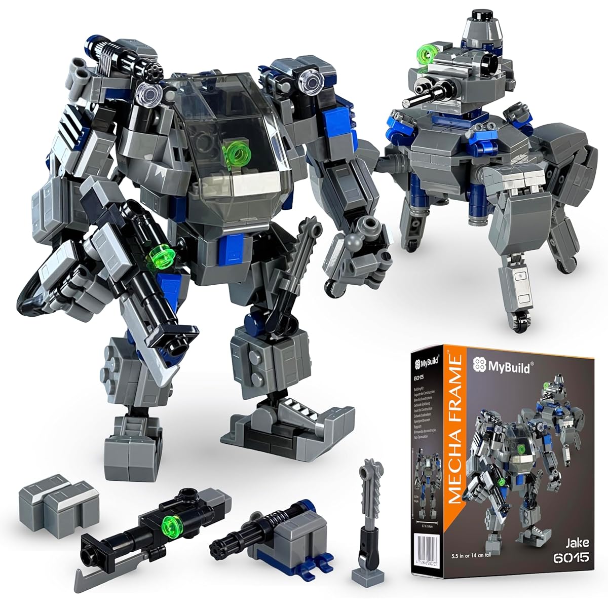 MyBuild 6015 Jake & Four-Legged Mecha QM Mecha Frame Robot Blocks Building Set SF Series Ages 14 and Up Compatible with Other Brands