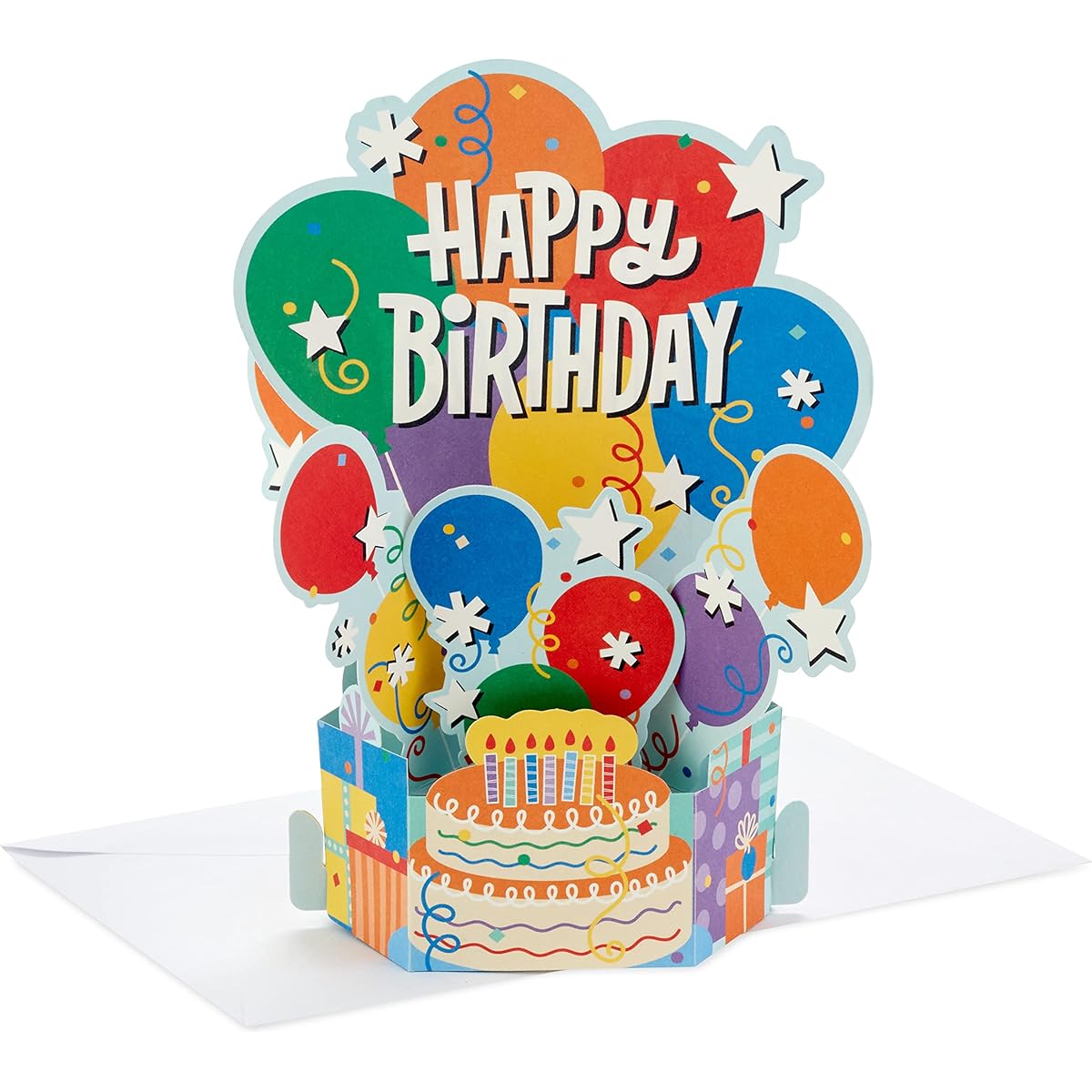 Hallmark Paper Wonder Pop-Up Birthday Cards Balloon Cake Pack (8 3D Cards and Envelopes)