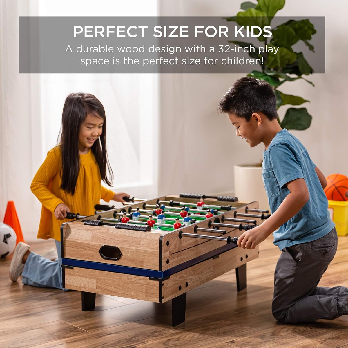Best Choice Products 4-in-1 Multi Game Table Combination Arcade Set for Kids Home Playroom Rec Room Pool Billiards Air Hockey Foosball Table Tennis Natural