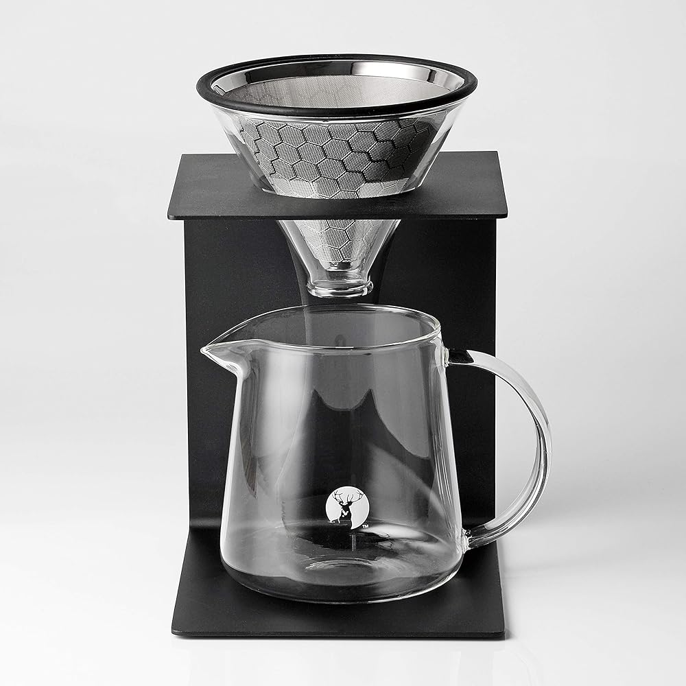 Pearl Metal Captain Stag Coffee Dripper Set Black Stand Holds Approximately 2 to 4 Cups UW-3519