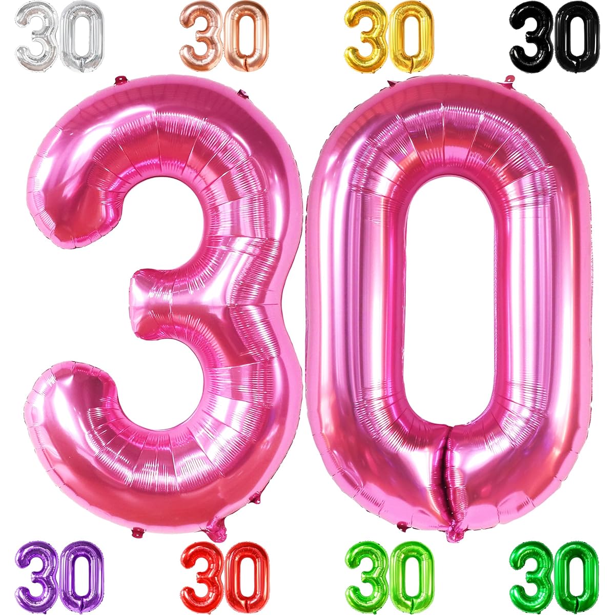 Giant Hot Pink Number 30 Balloon - 40 Inch | Hot Pink 30th Birthday Balloons | 30th Birthday Decorations | Pink Number 30 Balloons | 30th Birthday Party Supplies