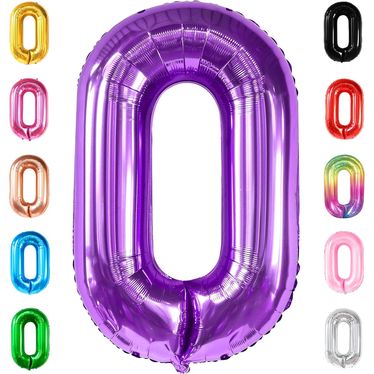 purple number 0 foil balloon