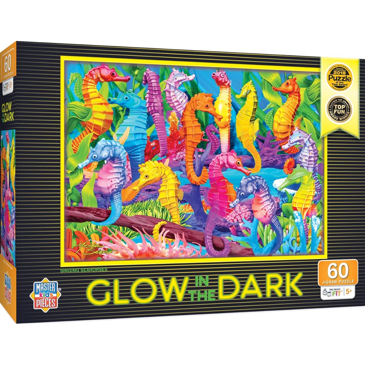 MasterPieces Singing Seahorse Glow in the Dark Jigsaw Puzzle 60 Pieces