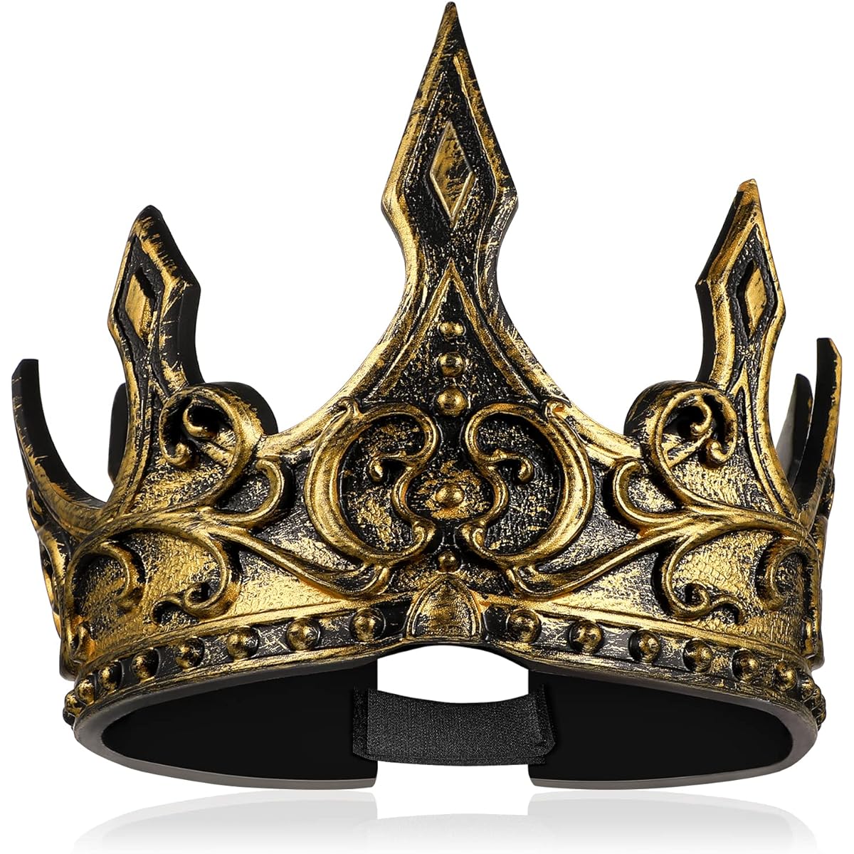 BEOSOFLOY King Triton Crown 3D Royal Foam King Crown Headband Halloween Crown Headdress Cosplay Crown Prop for Halloween Party