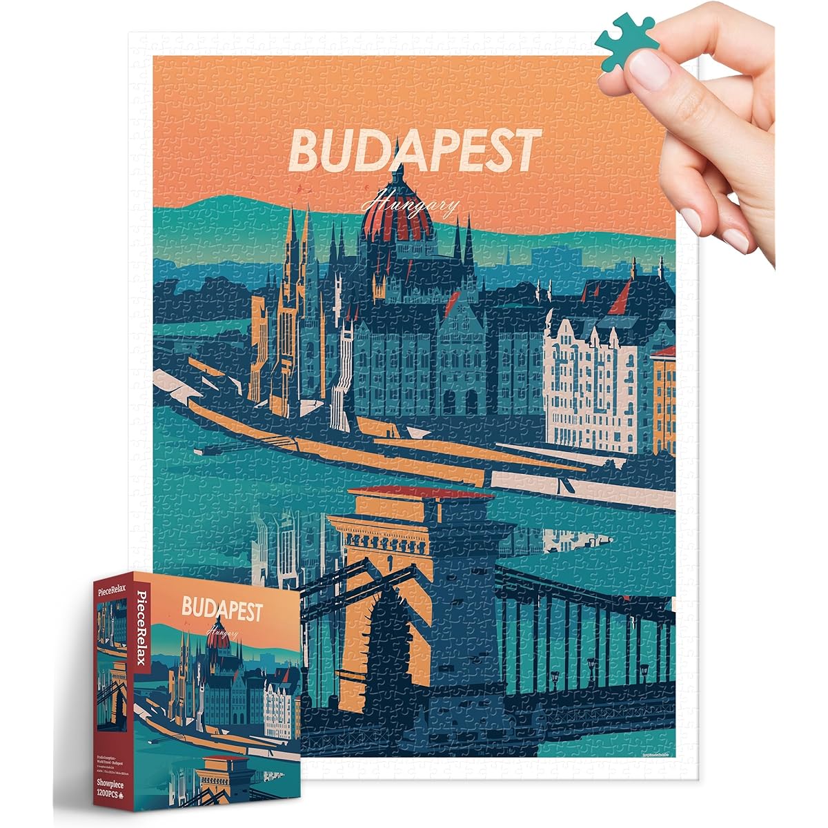 PieceRelax Plastic Jigsaw Puzzle for Adults 1200 Pieces - Most Satisfying Table Game and Gift, No Puzzle Mat Needed [H3474]