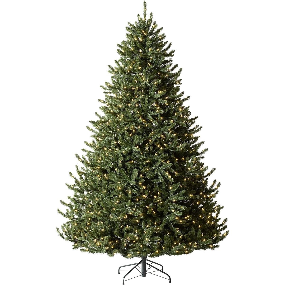 Treetopia Green Artificial Christmas Tree | Alexander Fir - 6.5 ft | 650 LED Candlelight Pre-Lighted with Clear & Blue Lights | Tree Stand, On/Off Foot Pedal, Extra Bulbs and Fuses Included
