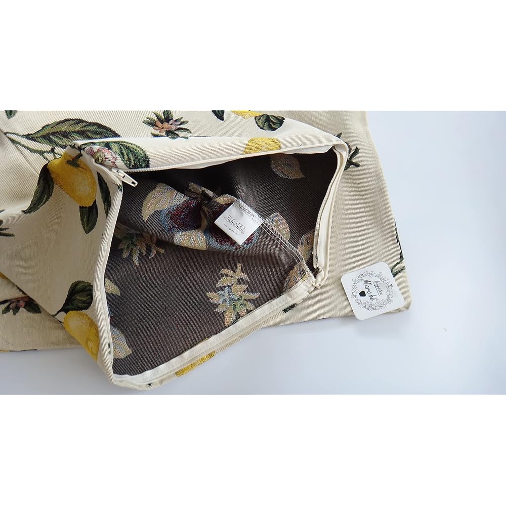 VEGATEX Cushion Cover 45 x 45cm Set of 2 Gobelins Southern France Lemon Pattern