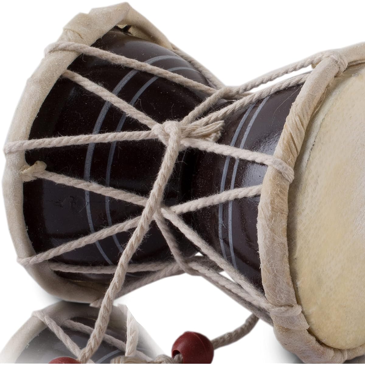 Handmade Wooden & Leather Classic Indian Ethnic Dumroo Hand Drum Set Percussion Decor Collectible Showpiece World Musical Instruments (Brown)