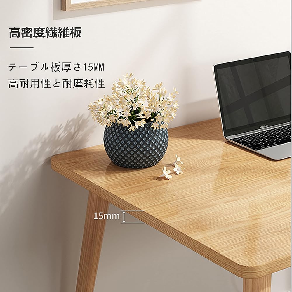 Desk, Computer Desk, Desk, PC Desk, Width 80cm x Depth 50cm, Study Desk, Wooden, Stylish, Easy to Assemble, Study Desk, Home Work Desk, Office Desk, PC Workbench, Sewing Table, Vanity, For Home Working, Remote Work (White)