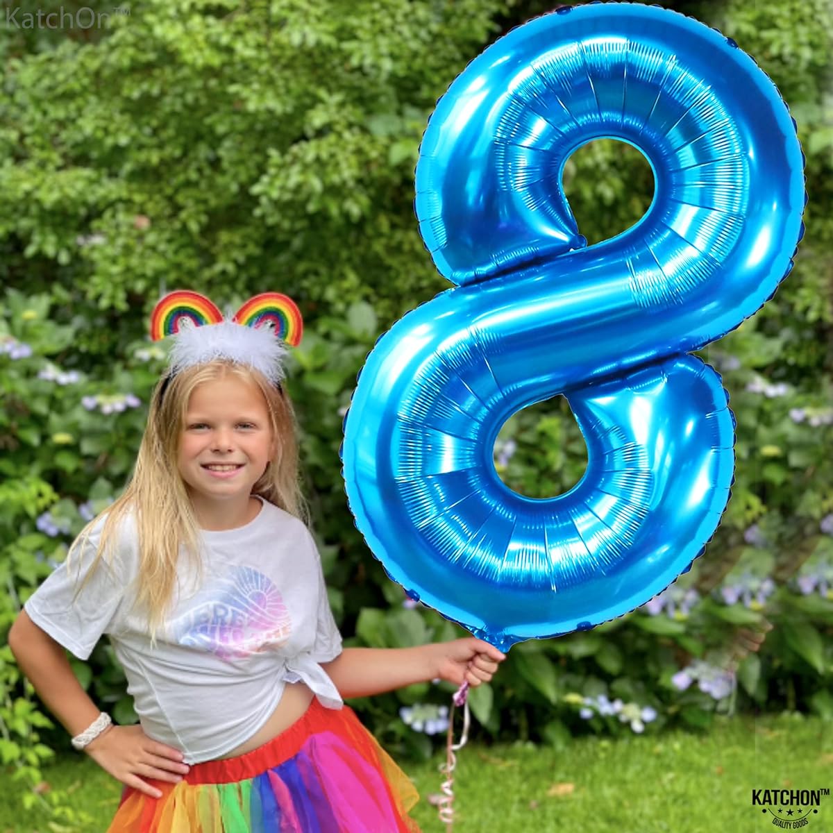 Blue number 8 foil balloon
