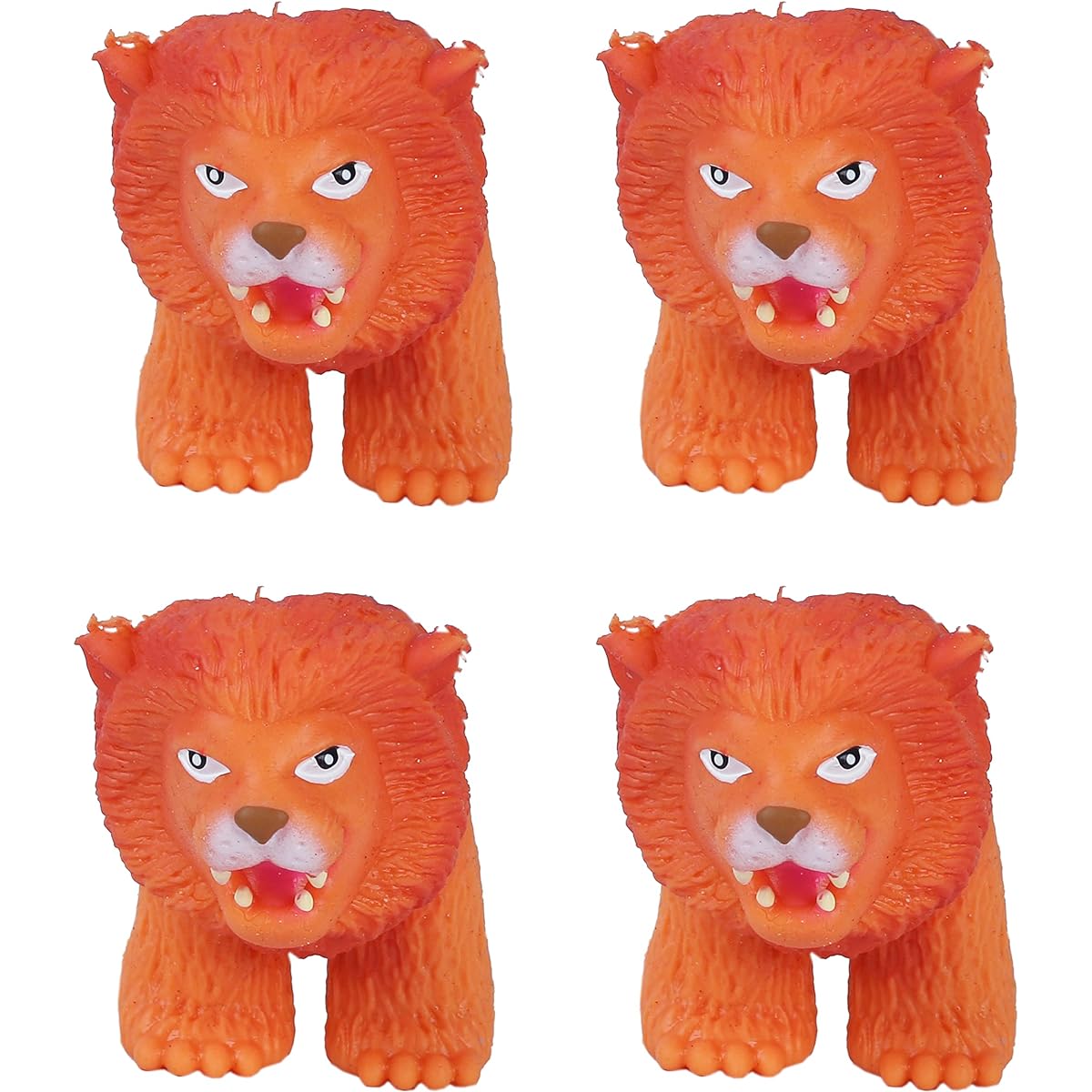 Educational and fun plastic jungle animal themed walking finger puppets set of 4 lions