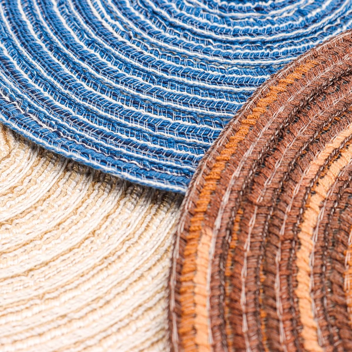 Dollhouse Mini Carpets Miniature Woven Round Rugs Miniature Carpets 7.3 Inch Diameter 8 Pieces for Mini House Decoration
