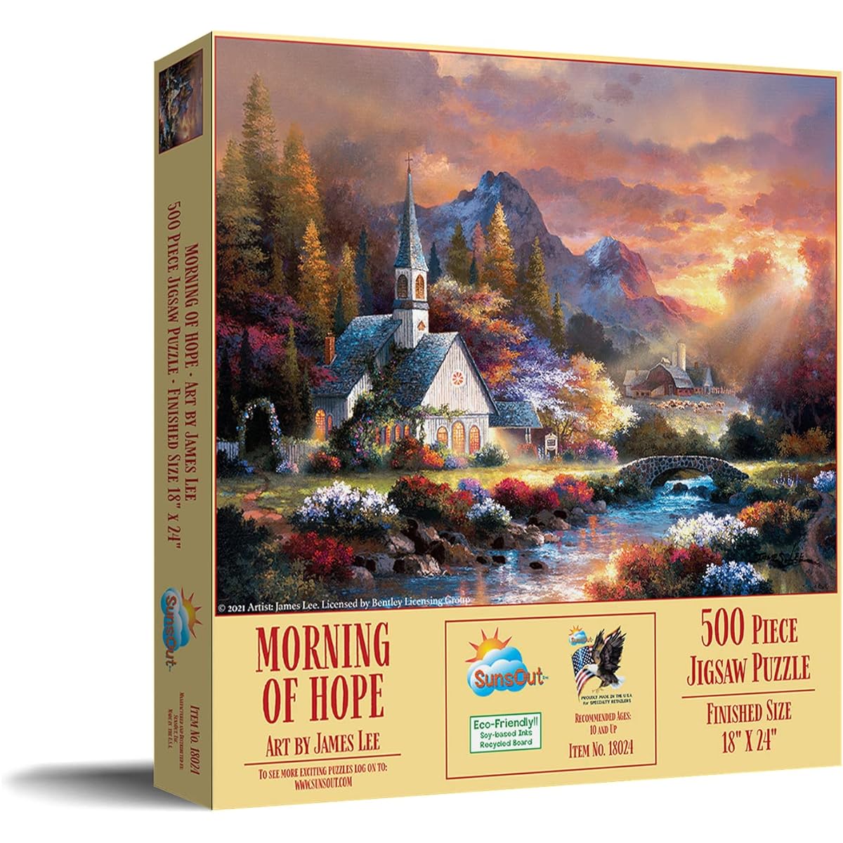 SUNSOUT INC - Morning of Hope - 500 Piece Jigsaw Puzzle Artist: James Lee - Finished Size 18" x 24" - MPN# 18024