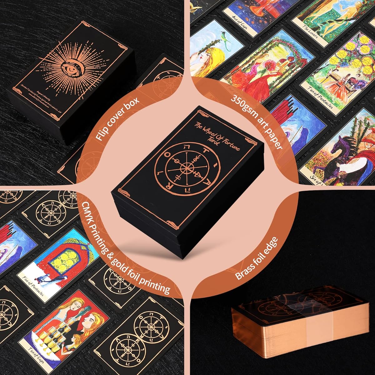 Ivy Tarot Cards, Tarot Card Deck, Tarot Deck, 78 Tarot Deck Future Telling Game, Soul Sparkle Tarot - Brass Gold Foil