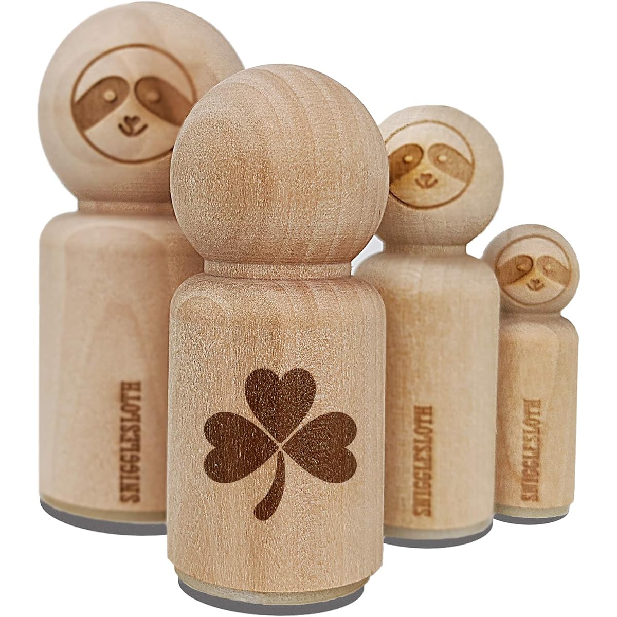 Three Leaf Clover Shamrock Rubber Stamp for Craft Planners - 3/4 inch Small