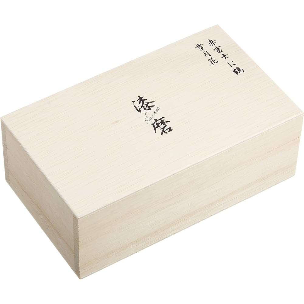 Asahi Sake/Shochu Glass Red/Black 70ml Lacquered Circle Madoka Choke 2P Set "Red Fuji with Crane & Setsugekka" SCS-OK1001