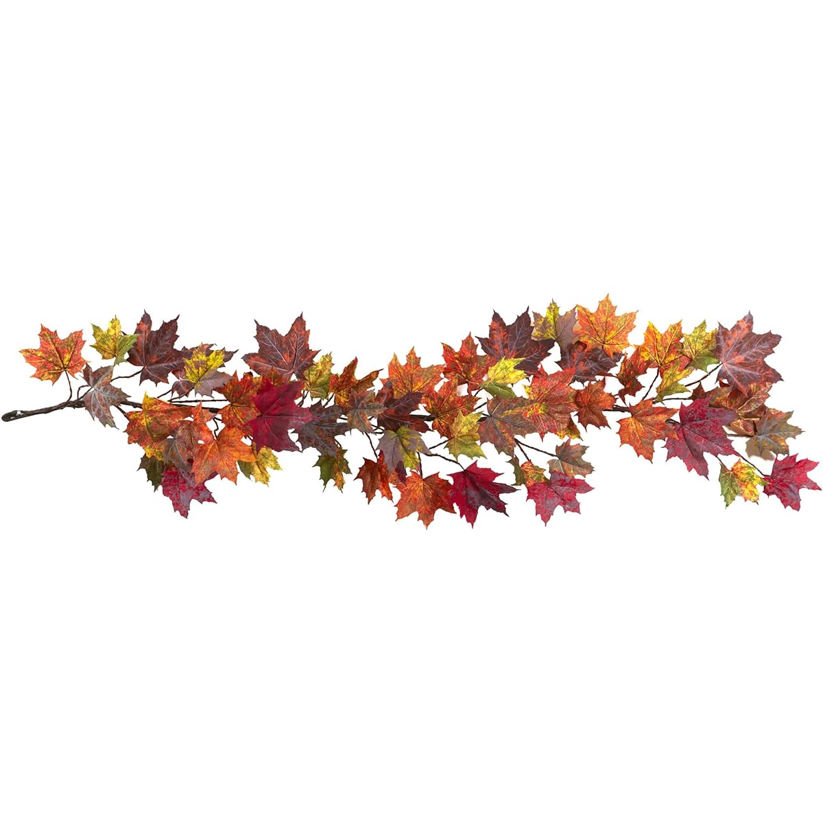 Nearly Natural 4939 Maple Leaf Garland, 60-inch, Multicolor/Orange