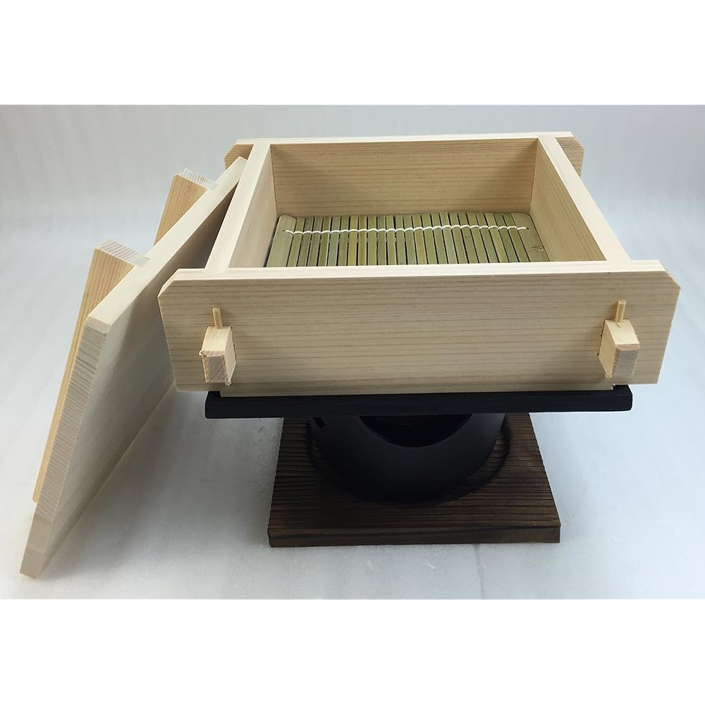 Yamako Hinoki Hinoki Square Steamer Mini Steamer Water Container Beautiful Stove Set Large 20360