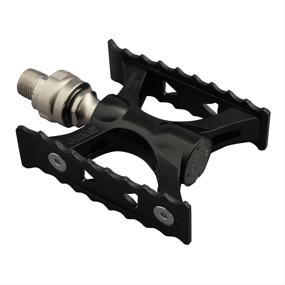 MKS (Mikashima) Pedals Made in Japan Touring Light Ezy Superior [TOURING-LITE Ezy Superior] Black Left and Right Set & PEDAL SPANNER (Pedal Spanner) Chrome Plated Steel [Set Purchase]