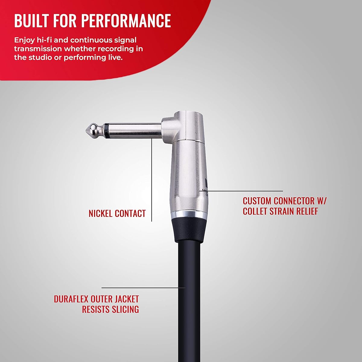 Monster Prolink Performer 600 Combo Amplifier Speaker Cable - 1/4" to Faston Speaker Cable 6'