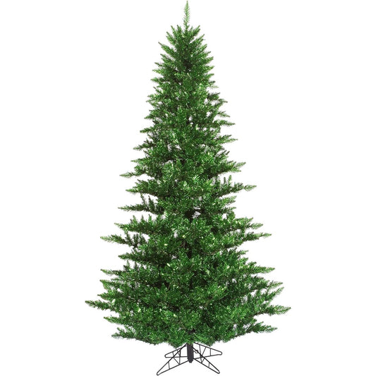 Vickerman 5.5ft Tinsel Green Fir Artificial Christmas Tree No Lights Faux Green Christmas Tree Seasonal Indoor Decor