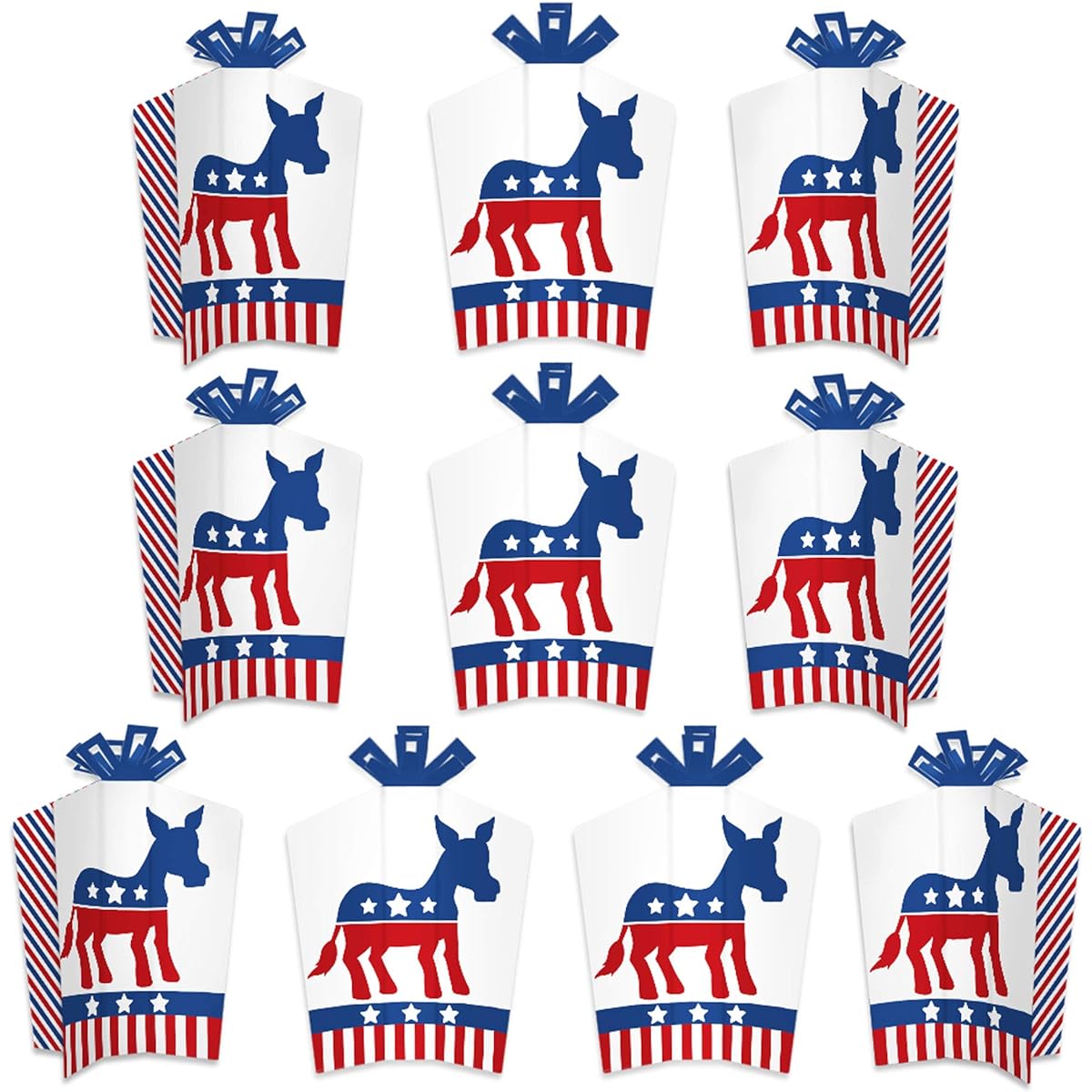 Big Dot of Happiness Democratic Election - Table Decorations - Democratic Politics Party Foldable Flair Centerpieces - 10 Pieces