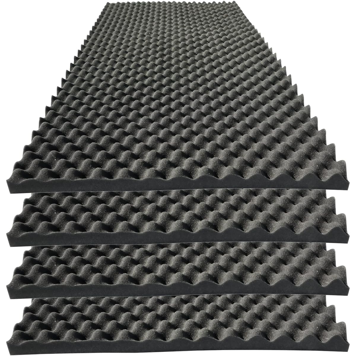 KTOESHEO 4 Pieces Egg Crate Foam Soundproof Foam (4P Black)