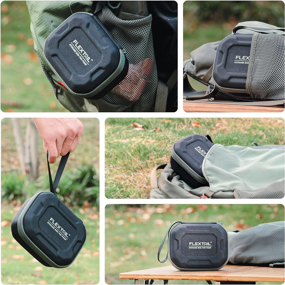 FLEXTAILGEAR Air Pump Storage Case, EVA Material, Shockproof, Electric Air Pump, Electric Inflator and Air Vent Pump, Protection, Compatible with MP2PRO/TINY/MP2020, Easy to Carry, Portable Storage Case, Carrying Case