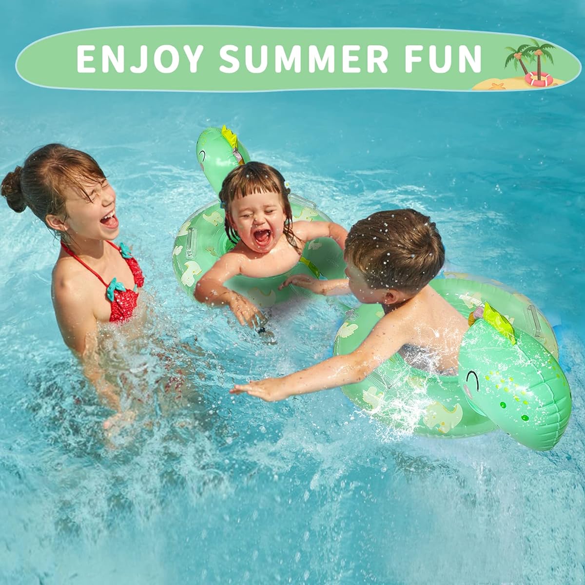 Baby Pool Float Pool Float with Safe Seat for Kids Ages 0-5, Toddlers Under 110 lbs, Inflatable Pool/Beach/Outdoor