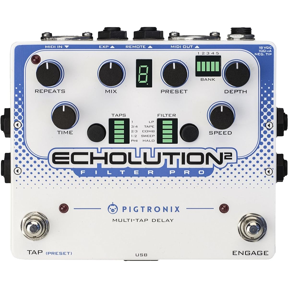 PIGTRONIX Guitar Effector/Delay Echolution 2 Filter Pro Delay [Official Japanese Product]