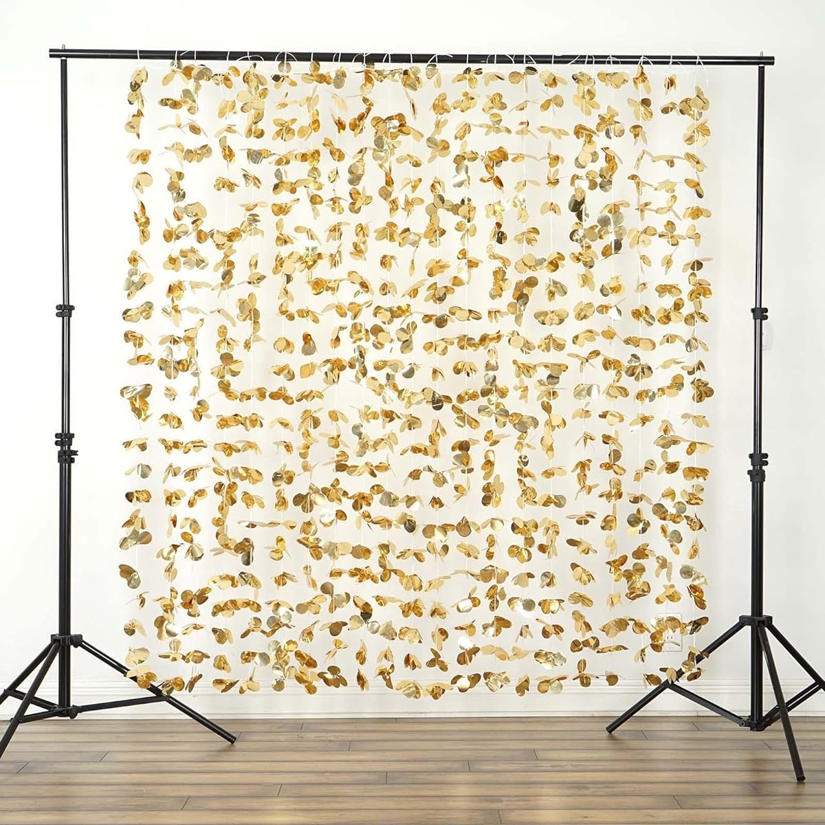 Efavormart 6ft x 6ft Flower Garland Backdrop Curtain for Wedding Birthday Party Banquet Event Decoration, Gold