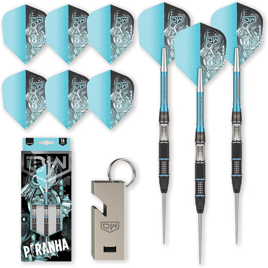 DW Piranha 24g 90% Steel 02 Tip Darts Precision Balanced Accurate Durable Perfect for Professionals and Recreational Players