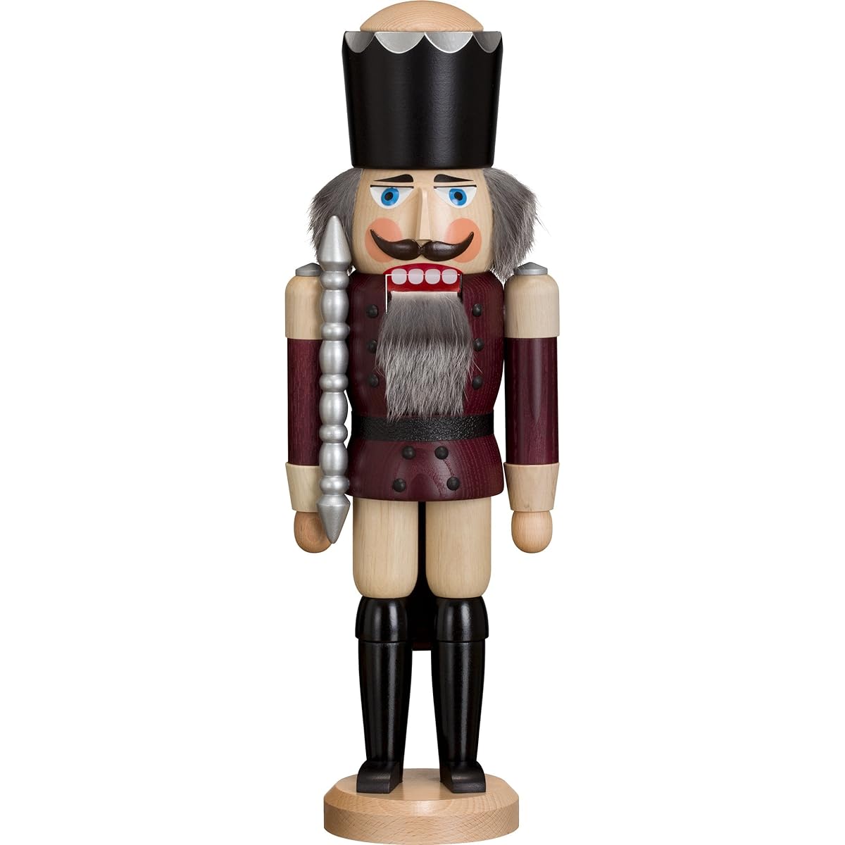 Nutcracker King, ash tree, purple, height 39 cm, Erzgebirge, Seiffen, original, SV 11211/7