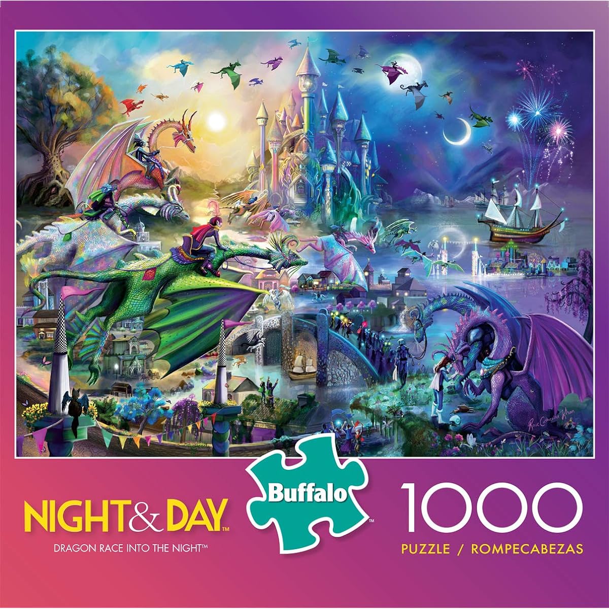 Buffalo Games - Knight & Day Collection - Dragon Race - 1000 Piece Jigsaw Puzzle