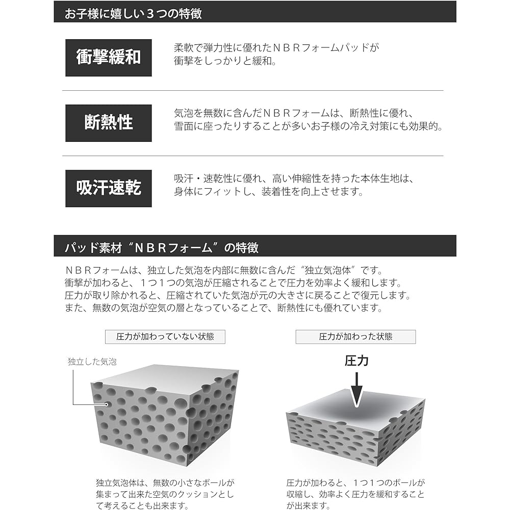VAXPOT Hip Protector for Juniors, Long Type [Special Foam Material NBR Pad, Impact Reduction] VA-3009