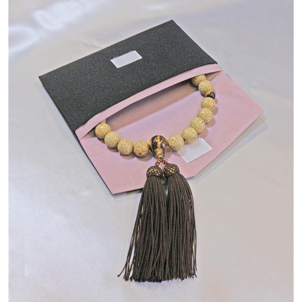 Established in 1888, Nakago, Kyoto Kyoto Prayer Beads (Beads) Star Moon Bodhi Tree 22 Beads Tiger Eye Stone Tailored with Pure Silk Head Tassel Comes with Prayer Bag (for men who can be used in all sects) N-10041