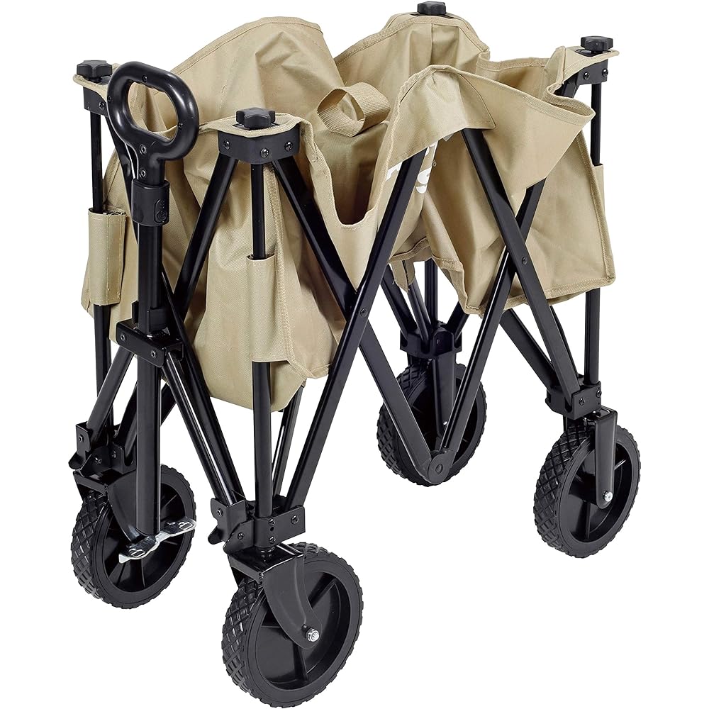 CAPTAIN STAG Outdoor Wagon CS Convergence Type 4 Wheel Carry with Storage Bag and Front Wheel Stopper [UL-1055/UL-1056/UL-1031/UL-1035]