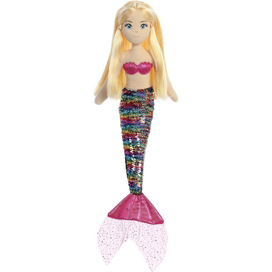 Aurora® Enchanting Ocean Sparkle™ Sequin Sparkle™ Isla Plush Toy - Imaginative Play - Magical Companion - Multicolor 18"